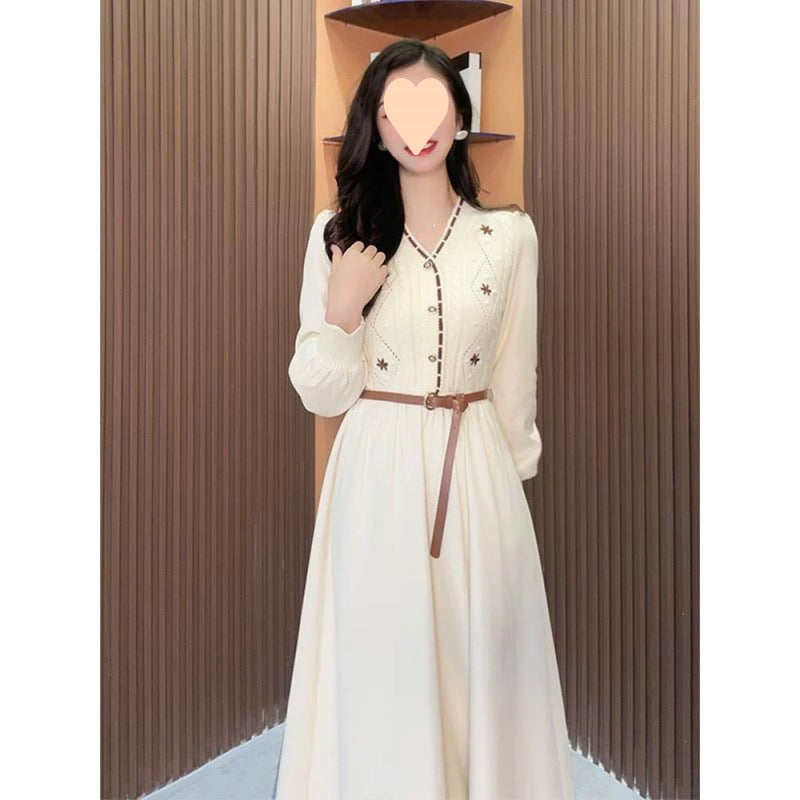 French Style Temperament Gentle Knitted Dress