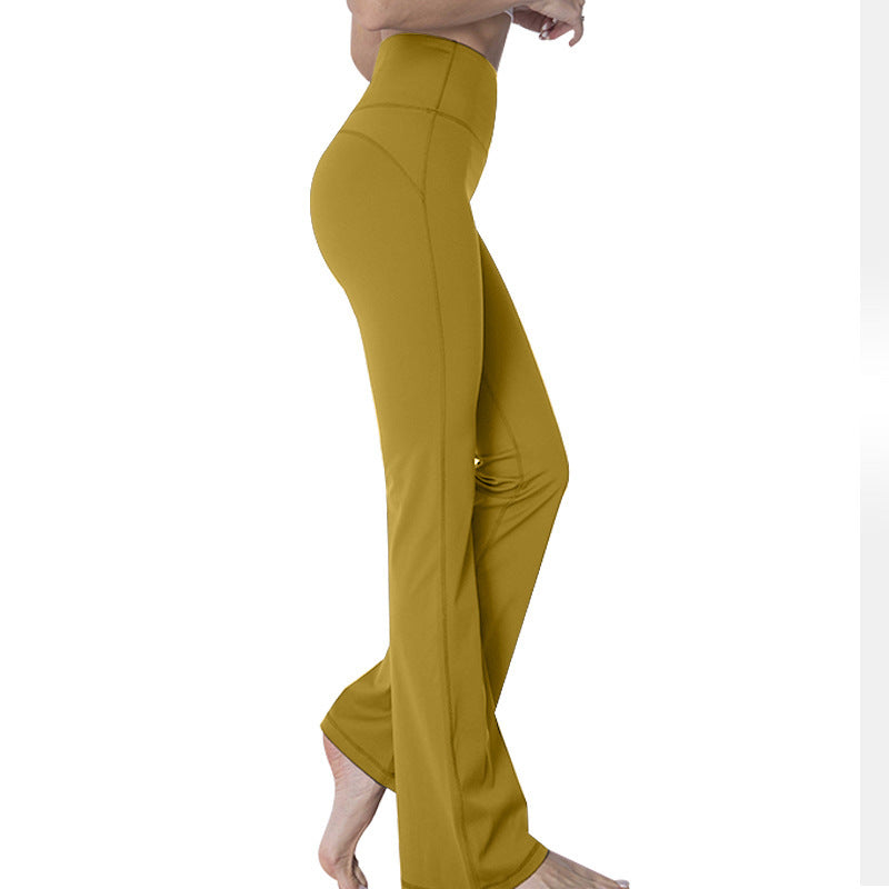 Antibacterial High Waist Hip Lift Yoga Pants Women's Casual Fitness Wide-leg Pants