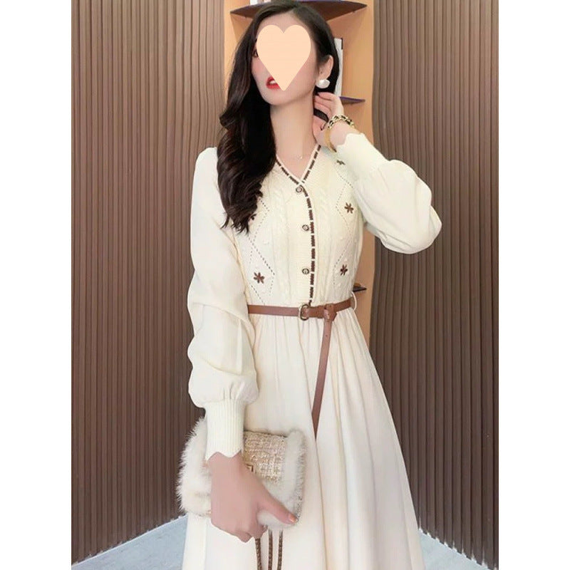 French Style Temperament Gentle Knitted Dress