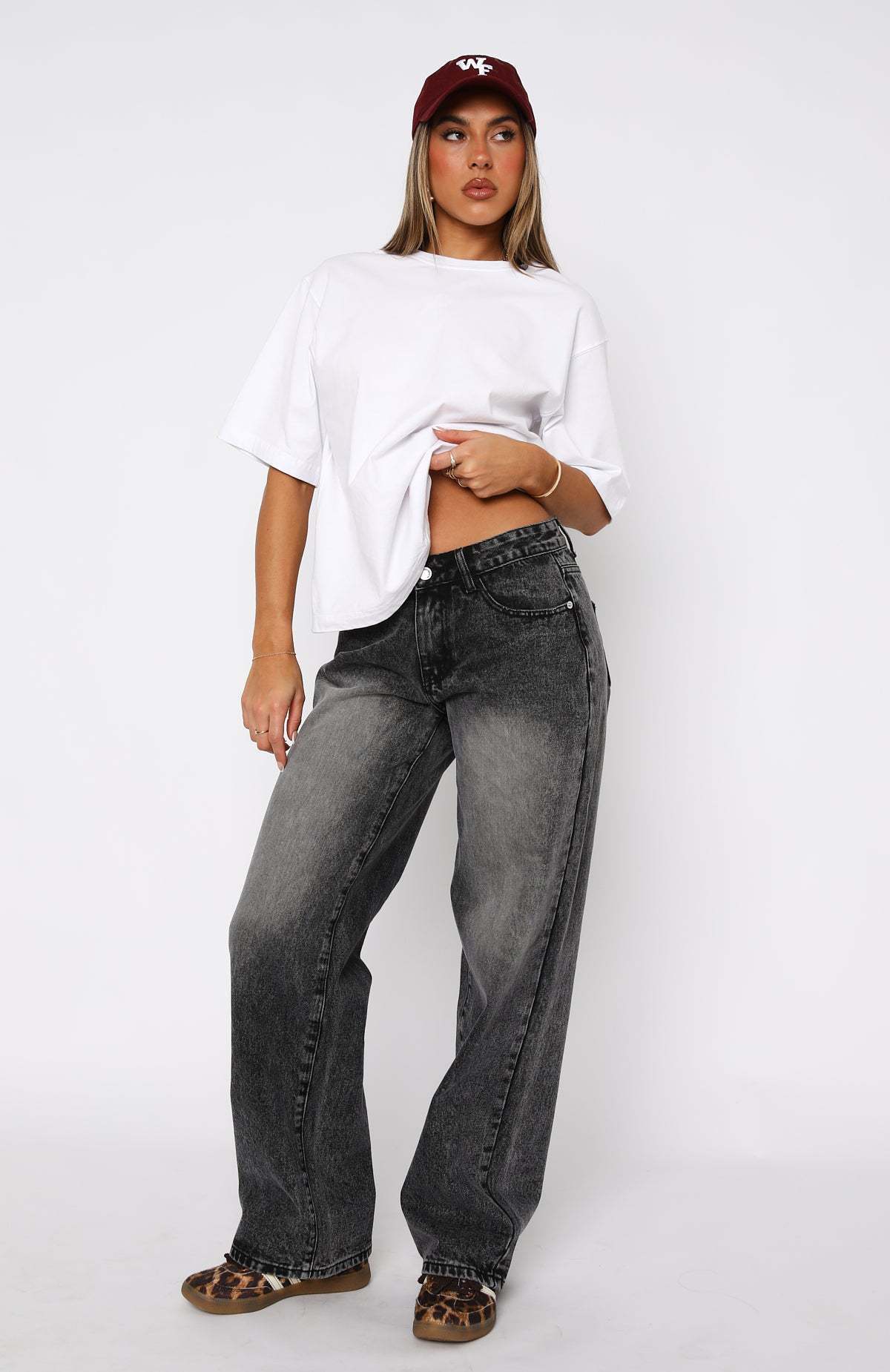 Women's High Waist Wide Leg Mopping Jeans