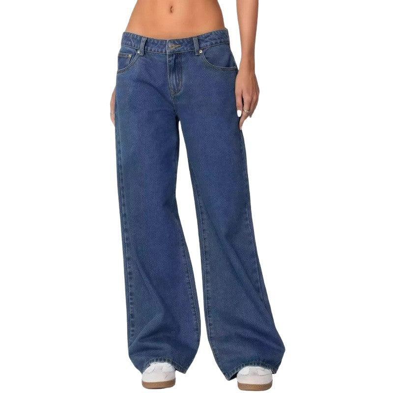 Women's High Waist Wide Leg Mopping Jeans