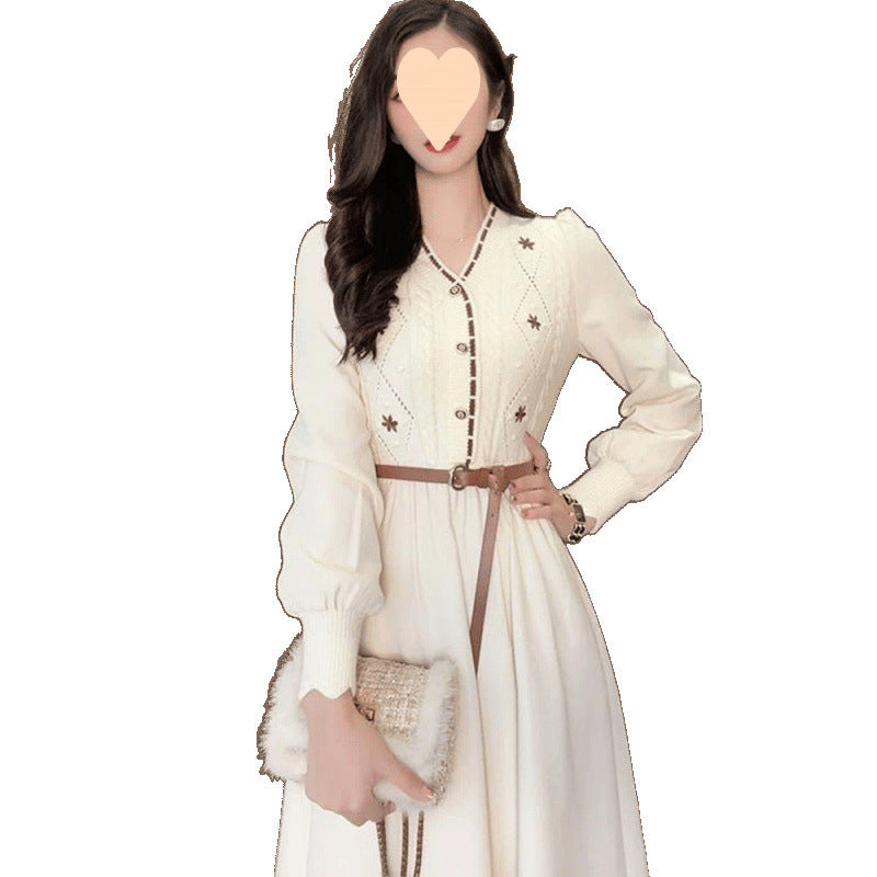 French Style Temperament Gentle Knitted Dress